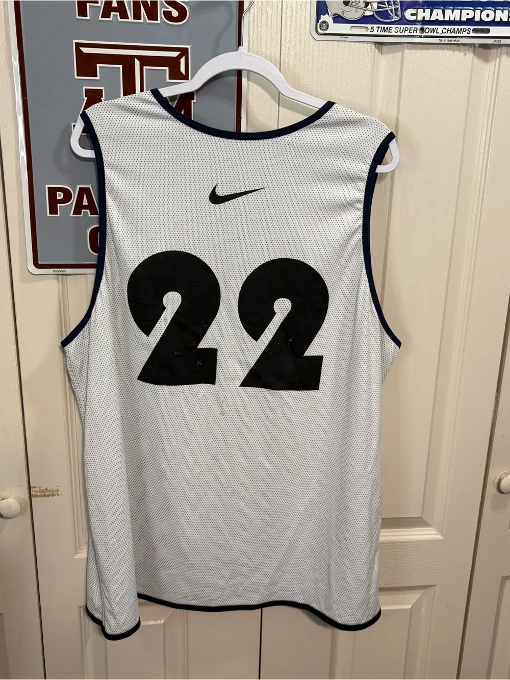 Nike Navy and White Lincoln Park Basketball Jersey